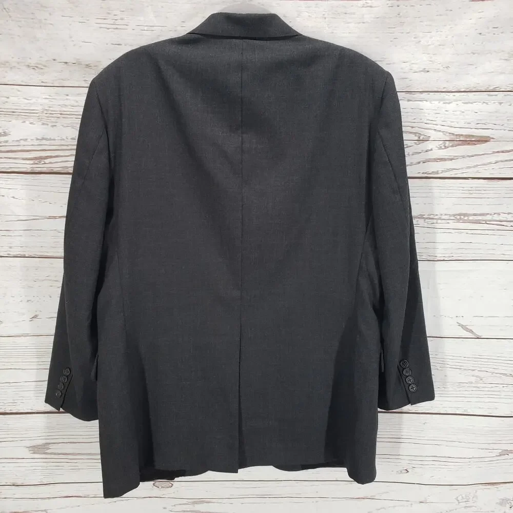 Tailors Row by Deansgate 100%Worsted Wool Men's Charcoal Sportscoat Blazer 42R